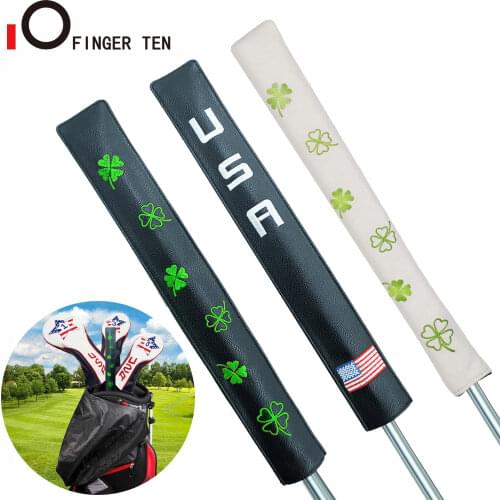 New PU Leather Golf Alignment Stick Cover USA Flag Four Clover Sticks Covers Case Holder Golfer Accessories Drop Shipping