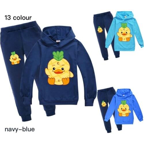 ToddlerBoysClothing Set Spring Autumn Fashion Hoodies Tracksuit Pineapple Print Hooded T-Shirt Suit Children Kid Girl Sweatshirt