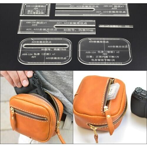 DONYAMY 1 Set Hand sewing pocket Acrylic Leather Templates Pattern