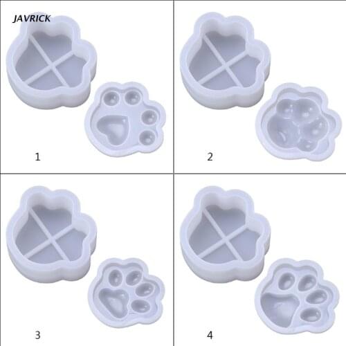 Epoxy Crystal Resin Silicone Mold 1 Set Dog Paw Storage Box Mould for DIY Home Decoration Jewelry Making