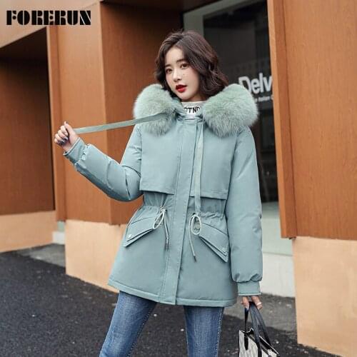 FORERUN Women's Parkas With Fur