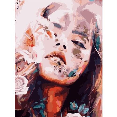 Woman Portrait Printed Canvas 11CT Cross Stitch Embroidery Full Kit DMC Threads Craft Handmade Handiwork Hobby Magic Counted