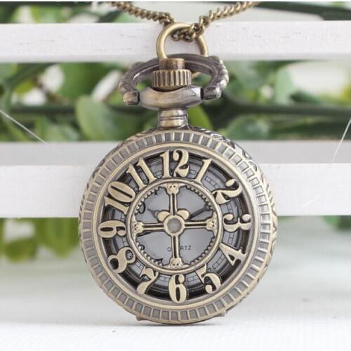 Arabic numerals Hollow out Creative personality Bronze antiques Good quality pocket watches