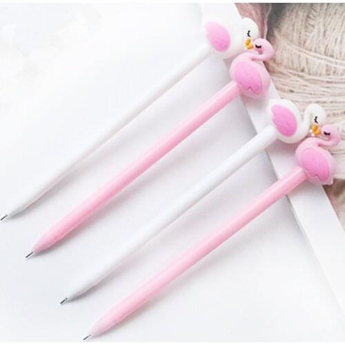 1pcs Kawaii Cartoon 0.38mm Writing Pen Lucky Pink Flamingo Gel Pen Signature Pen Escolar Papelaria School Office Supply