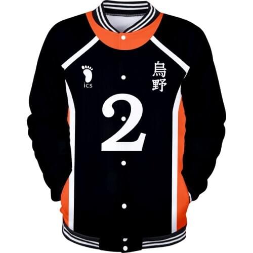 Haikyuu Jackets Man 3D Hipster Hip Hop Baseball Jacket Men Fashion Design Adult children Slim Fit College Varsity Tracksuit Coat
