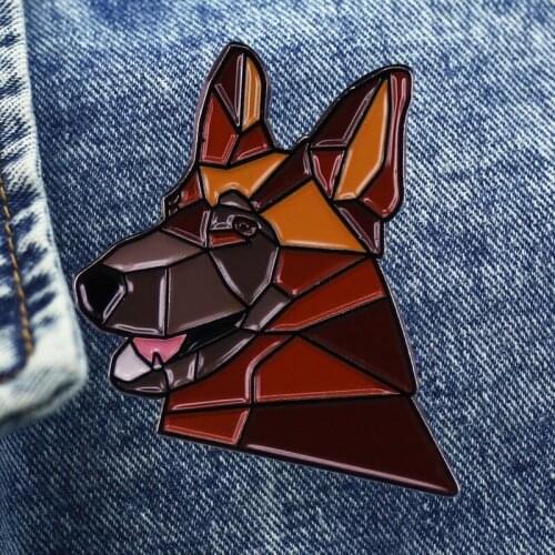 Cute German Shepherd Brooch Metal Enamel Lapel Badge Collect Denim Jacket Backpack Pin Decoration Given Friends And Fans Gifts