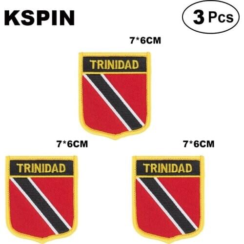 Trinidad-Tobago Shiled Shape flag patches national flag patches for Cothing DIY Decoration