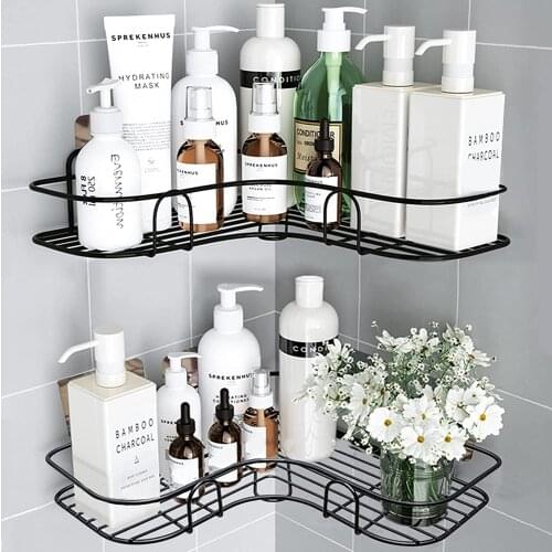 Bathroom Storage Rack Wall Mounted Corner Shower Caddy Hanging Shelf Organizer Basket Shampoo Holder for Bathroom Dorm Kitchen