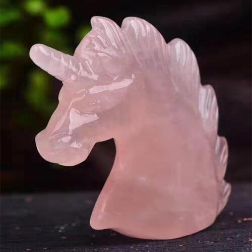 Natural quartz unicorn hand carved mineral crystals gemstones healing reiki home decor