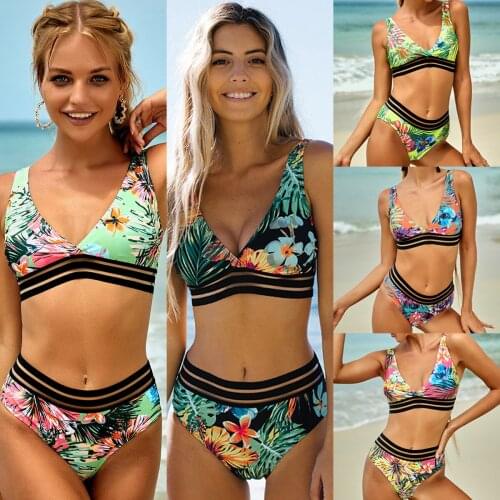 2021 New Fashion Sexy Printed Parts Bikini Summer Tropical Style Swimsuit