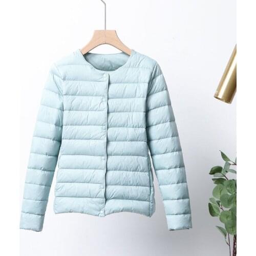 2021 New Woman White Duck Down Jacket Female Autumn Winter Warm Coat Ladies Solid Color Ultralight Jacket Windproof Parkas Q82