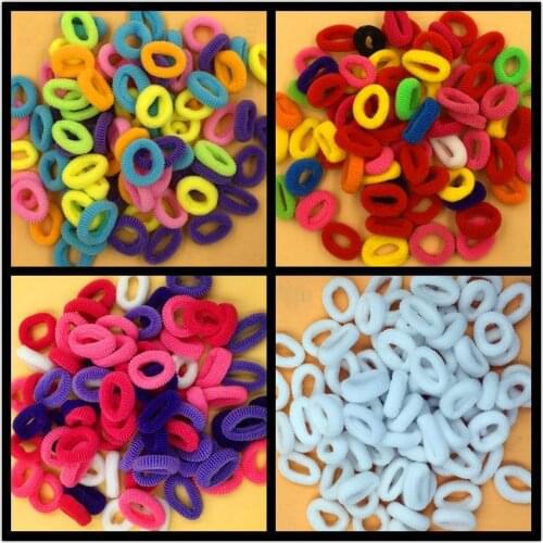 About 80pcs Ponytail Elastic Holders Hair Accessories Nylon Colorful Kids Girl Rubberbands Tie Gum Ice Cream Colors