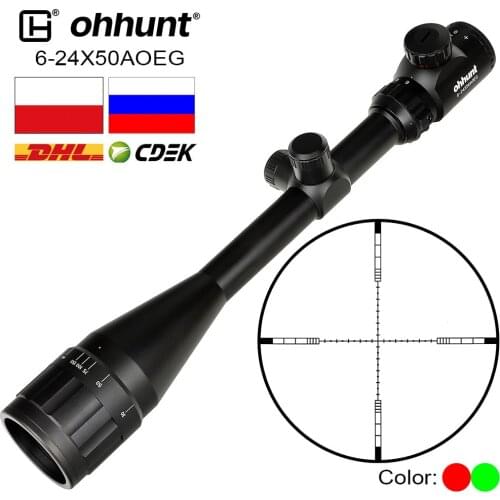 Ohhunt 6-24X50 AOEG Hunitng Riflescope Rangefinder Reticle RG Illumination Lighting with Sun Shade Tactical Optical Sights