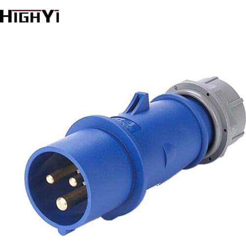 HY1301 IP44 3p three poles 230V 16 Ampere industrial plug with safe contact