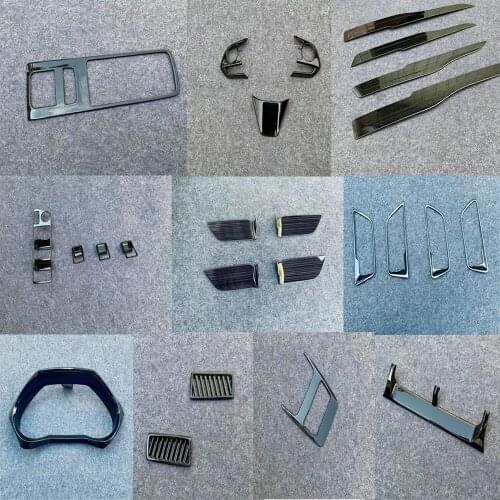 For Toyota Harrier Venza 2020 2021 Black Color Interior Accessories Gear Shift Window Switch Button Air Condition Cover Trim