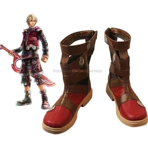 Xenoblade Chronicles Shulk Cosplay Boots Leather Shoes Custom Made for Adults and Kids Cosplay Props