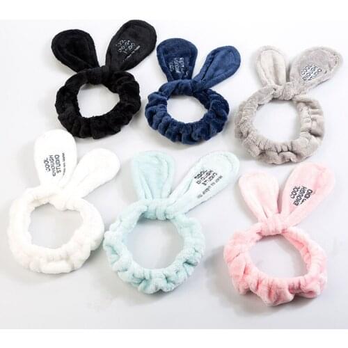 1PCS Rabbit Ears Hair Holder Hairbands Fleece Bow Animal Ears Headband For Women Girls Turban Fashion Hair Accessories