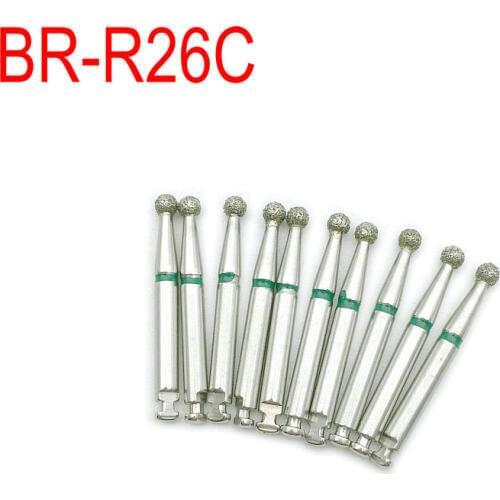 10PCS Dental Diamond Burs Low Speed For RA 2.35mm Shank Handpiece Polisher For Dentist BR-R26C