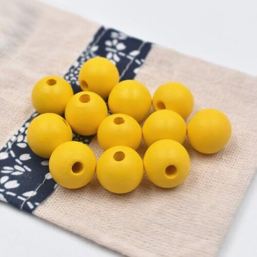 16mm 100pcs New Hemu Color Wooden Bead Candy Color Theaceae Ornament Accessories jewlery making supplies evil eye