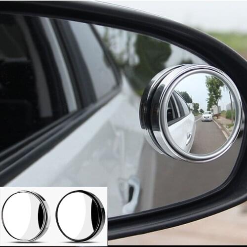 2pcs 360-degree Wide Angle Adjustable Rotation Round Car Goods Car Rearview Auxiliary Blind Spot Mirror Car Accessories
