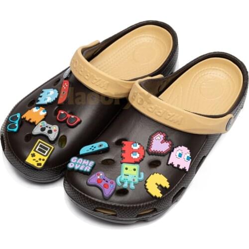 20Pcs Video Game Shoe Charms Kits Cute Cartoon Themed Silicone Shoes Purple Heart Robot Game Console Pattern Accessories Decor