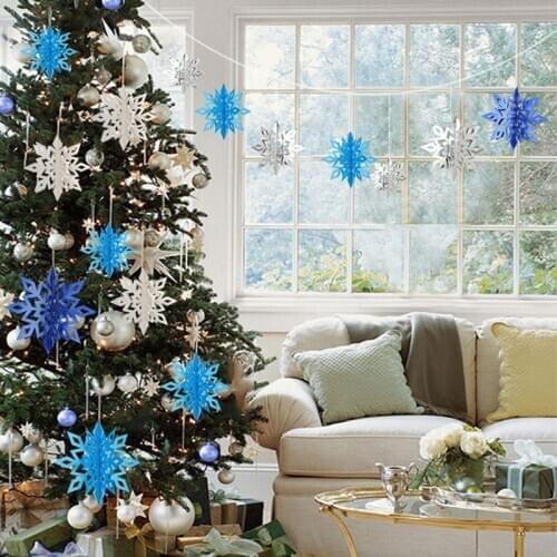 2021 New Years Eve Decorations Snowflakes Christmas Tree Goods for Home Outdoor Decor Door Table House Merry Xmas Ornaments