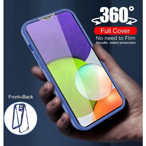 360° Front Back Protect Clear Case For Samsung Galaxy A22 A 22 2021 4G 5G A225F A226B Silicone Bumper Camera Shockproof Fundas
