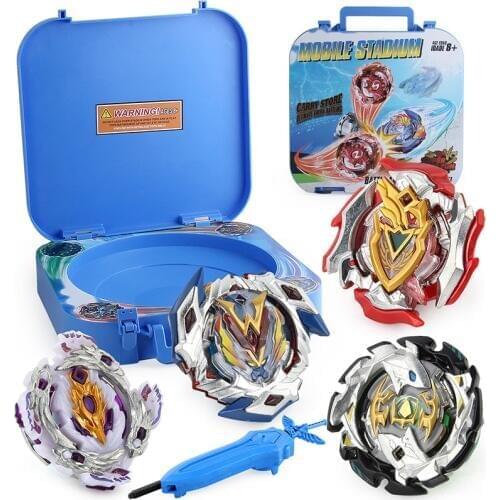 Beybeyd Burst Gyro Suitcase Set 4 Pcs Gyroscope with Two-way Launcher Gift for Children