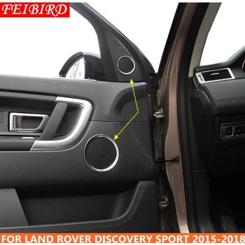 For Land Rover Discovery Sport 2015 2016 2017 2018 2019 ABS Side Door Audio Speaker Cover Circle Ring Trim Matte Silver