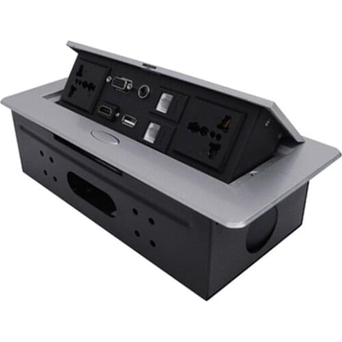 Damped Grounded Plug outlet Desktop Damping Socket Power Strip /School Office Conference Room Home 2 Universal Plug Power