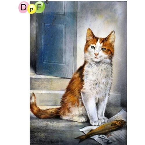 DPF The cat fish 5D diamond embroidery home decor diamond mosaic full square wall painting diamond painting cross stitch crafts