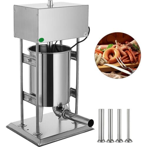 Electric Sausage Stuffer Machine 12L Stainless Steel 58.4 lbs Sausage Maker with 5 Sausage Tubes