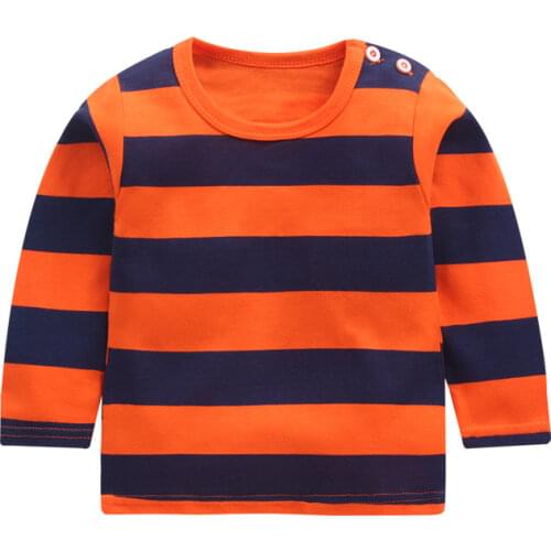 New Arrivel Striped Baby Girls Cotton Long Sleeve T-shirt 12M-8Year Autumn Children Clothing Blouse Tops Boys Long Sleeve Tops