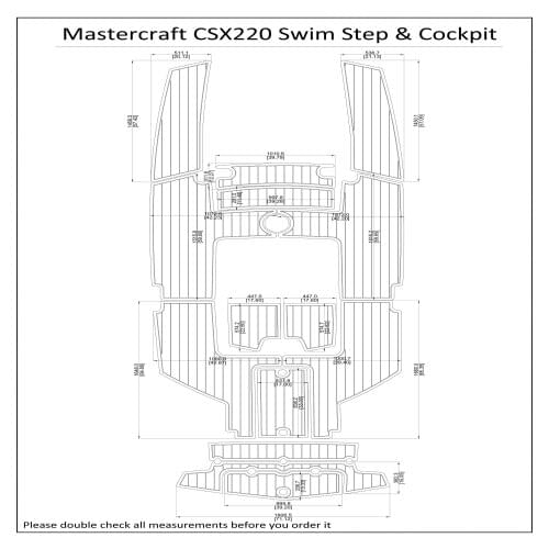 Mastercraft CSX220 Cockpit Boat EVA Teak Decking 1/4" 6mm