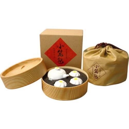 Creative Ceramics Cute Buns Tea Set A Pot Three Cups Travel Set Home Kung Fu Black Tea Jin Jun Mei Simple Teapot Tray Gift Box