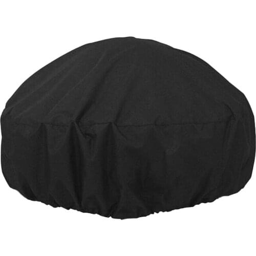 Round Fire Pit Cover Heavy-Duty Round Black Waterproof Barbecue Protector