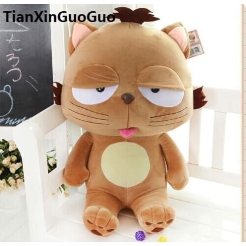 Stuffed toy large 55cm brown cartoon cat plush toy soft doll throw pillow Christmas gift h2027