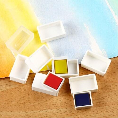 10/40pcs Paint Palette Empty Half Pans Full Pans Watercolor Paint Box Painting Beginner Professional Drawing Tools Art Supplies