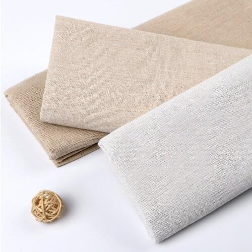 25*155 cm Raw Cloth Faux Linen Fabric Rough Solid Polyester Cotton Fabric For Sewing Storage Bag And Background Materials