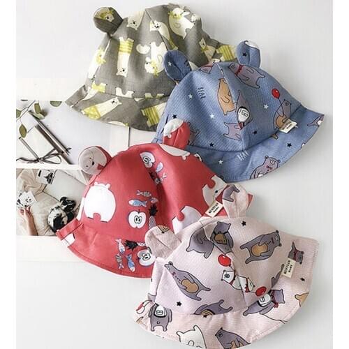 Baby Thin Sunscreen Sun Hat Cartoon Cute Baby Fisherman Hat Spring And Summer Boys Sun Hat Hat Girl 1-4 Years Old