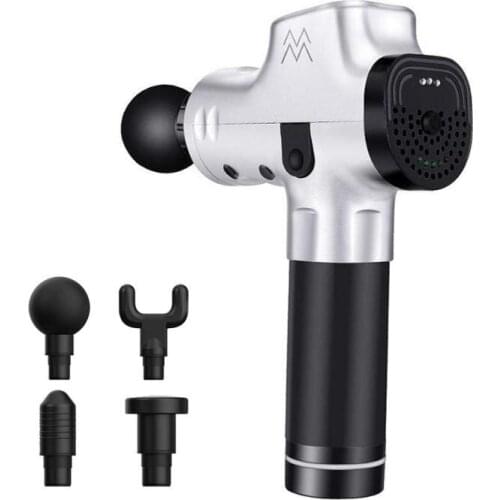 1200-3200r/min Muscle Massage Gun Sport Therapy Massager Body Relaxation Pain Relief Slimming Shaping Massager 4 Heads #ND