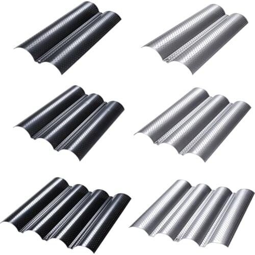 Hot French Bread Mold for Baking Bread Wave Baking Tray Practical Cake Pan Baguette Mold 2/3/4 Groove Waves Bread Baking Tool