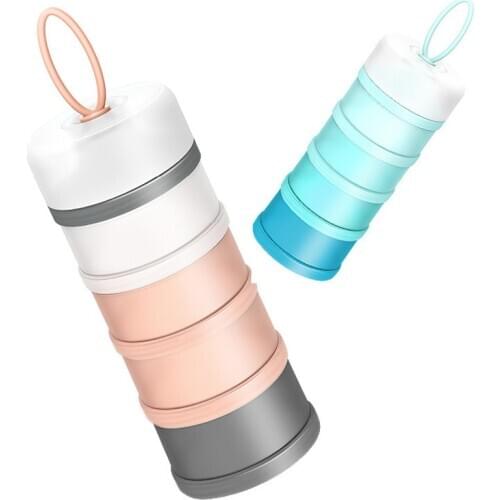 Portable Baby Milk Powder Container 4 Layers Baby Food Lunch Box For Kids Snack Storage Containers Baby Feeding Stuff