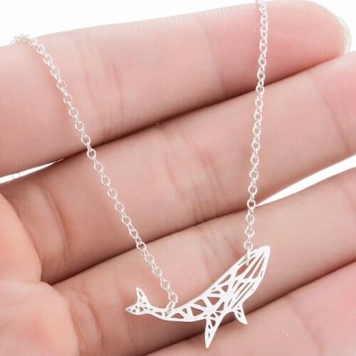 Sasusp Shark Gold stainless steel chain necklace women collier femme 2020 jewlery colar necklace bijoux