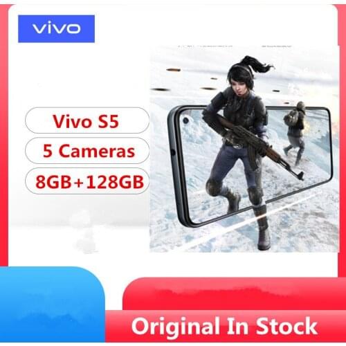 Stock New Vivo S5 Smart Phone Android 9.0 4G LTE Snapdragon 712 6.44" Super Amoled 8GB RAM 128GB ROM 48.0MP Fingerprint Face ID