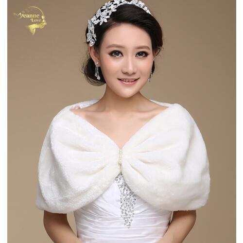 Bolero Outerwear Wedding Accessories Urged Wrap Bride Formal Winter Cape Bride Fur Shawl Wedding Jackets Wrap OJ00167