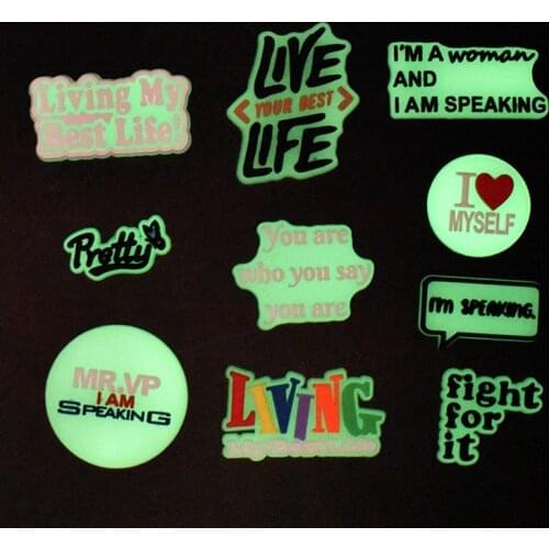 Luminous Letter Shoe Flower Decorations Made of PVC Soft Rubber Shoe Buckle