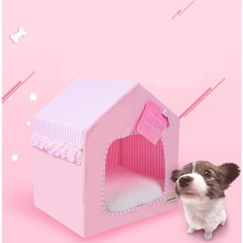 Teddy Kennel Four Seasons Universal Removable and Washable Dog House Method Pomeranian Schnauzer Small Pet Bed Soft Cotton Wool