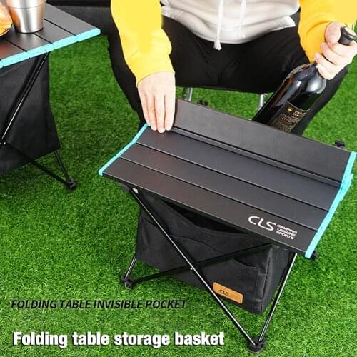 Outdoor Folding Table Storage Basket Picnic Table Storage Hanging Bag Invisible Bag Waterproof Camping Barbecue Table