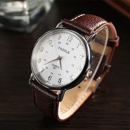 YAZOLE 2021 Hot Sell Waterproof Business Men Watch Practical Arabic Numeral Dial Quartz Wristwatch Relogio Masculino Gifts 281